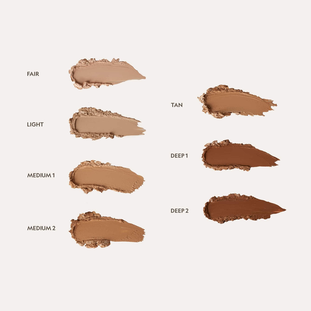 YENSA face application on three-quarter view showing full-coverage finish