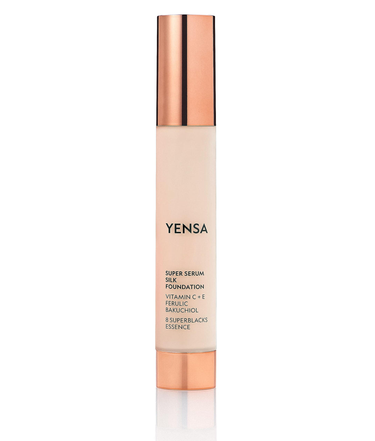 YENSA Serum Foundation bottle close-up for a dewy, even complexion.
