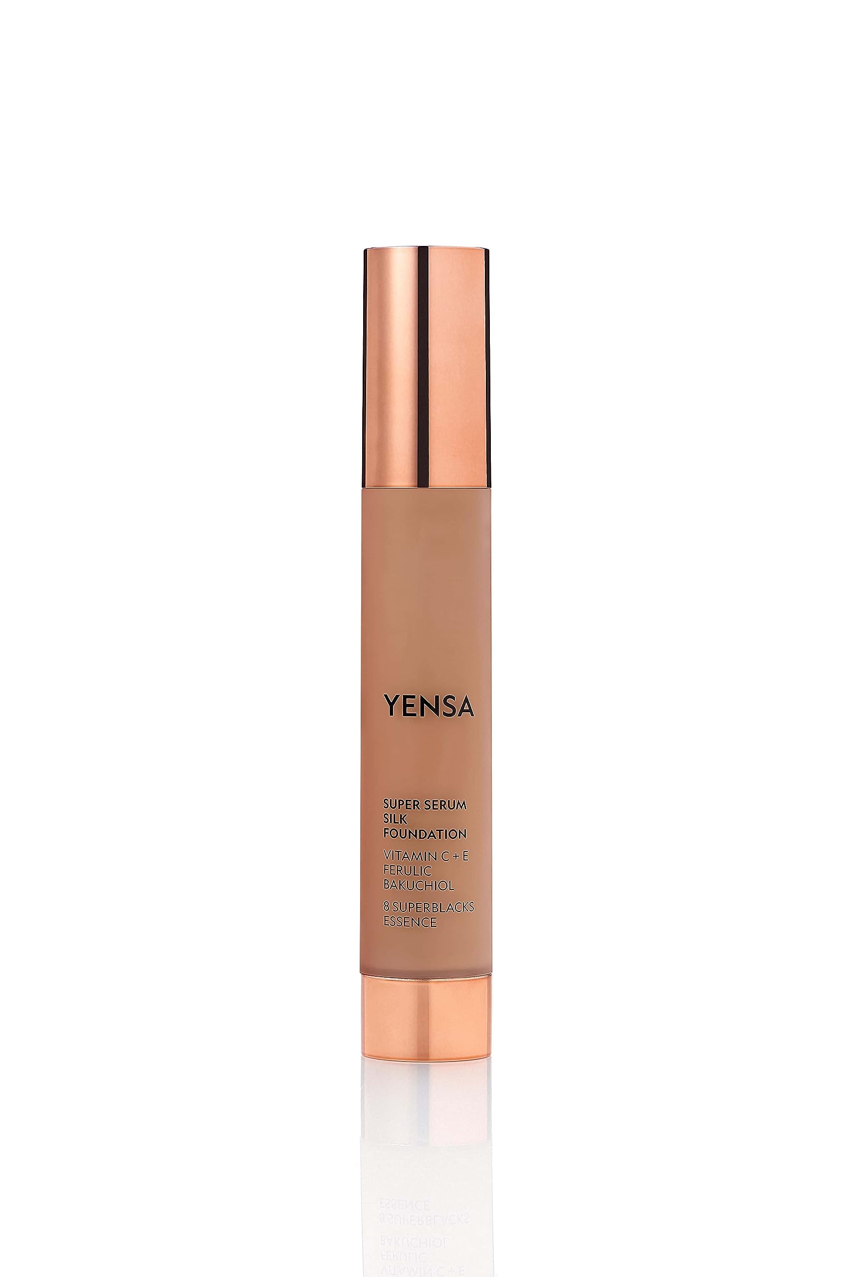YENSA Serum Foundation bottle with pour, glow-ready for luminous coverage.