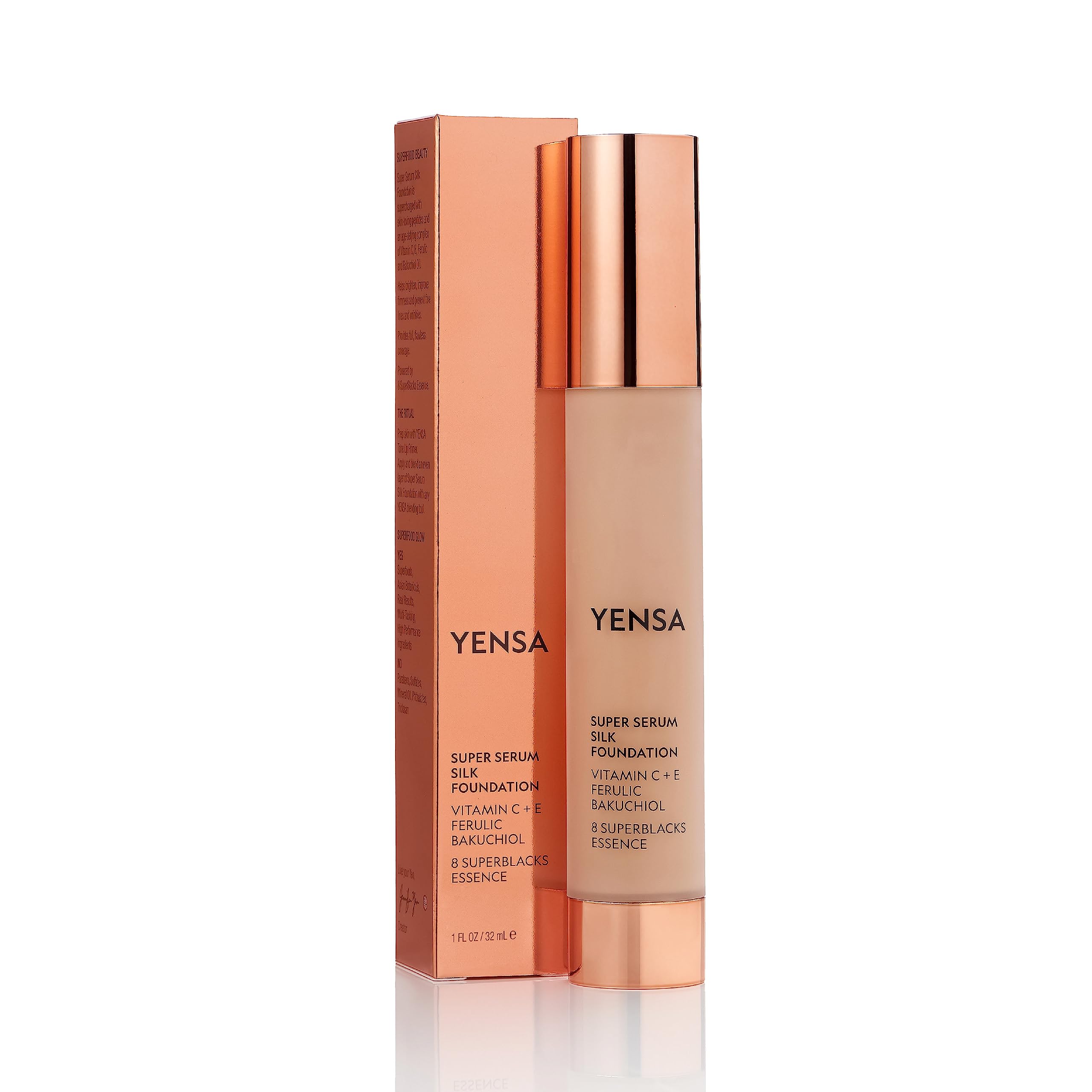 YENSA Serum Foundation texture being spread for a smooth, hydrated finish.