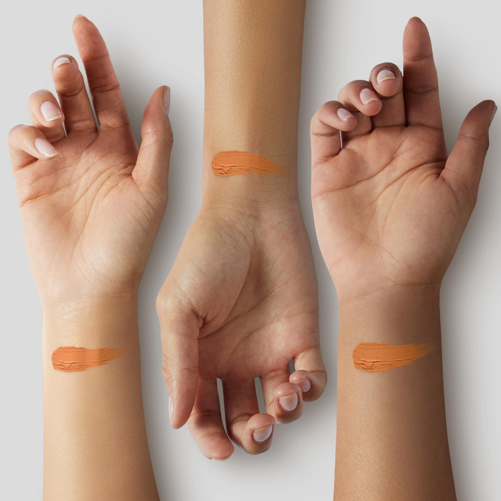 YENSA Serum Foundation Tan-3 swatches show warm bronze shade options.