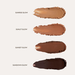 Applying YENSA bronzer to the cheek for a radiant, buildable glow with contour.