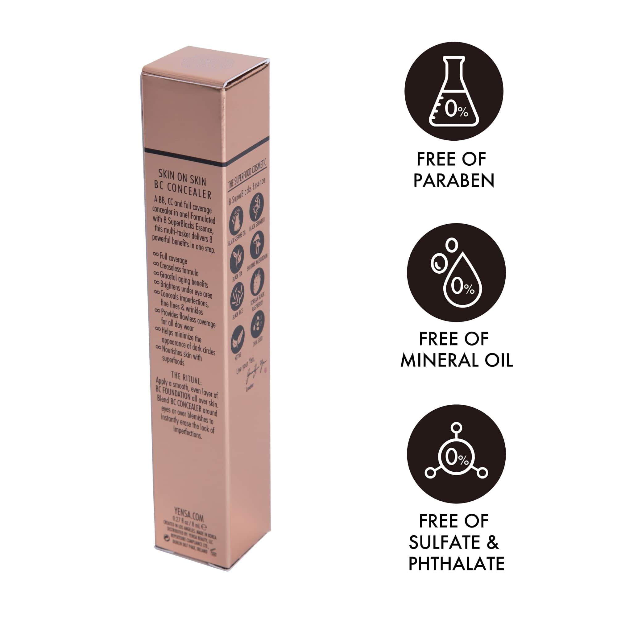 YENSA blemish coverage close-up shows versatile spot concealment