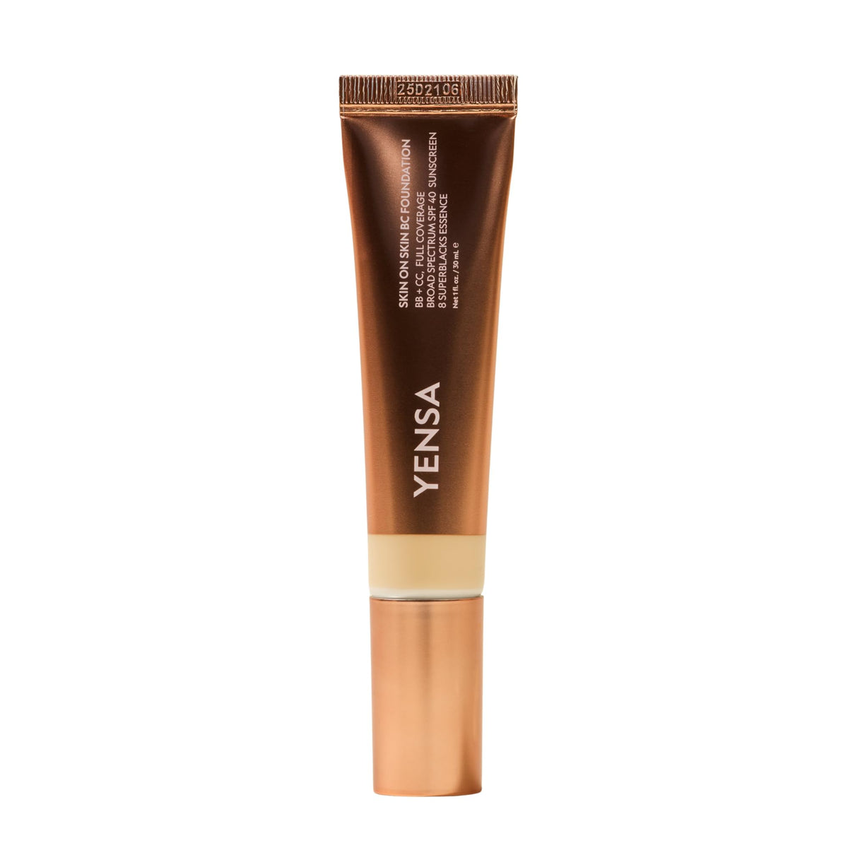 YENSA Skin on Skin BC Foundation bottle front view for all day buildable coverage