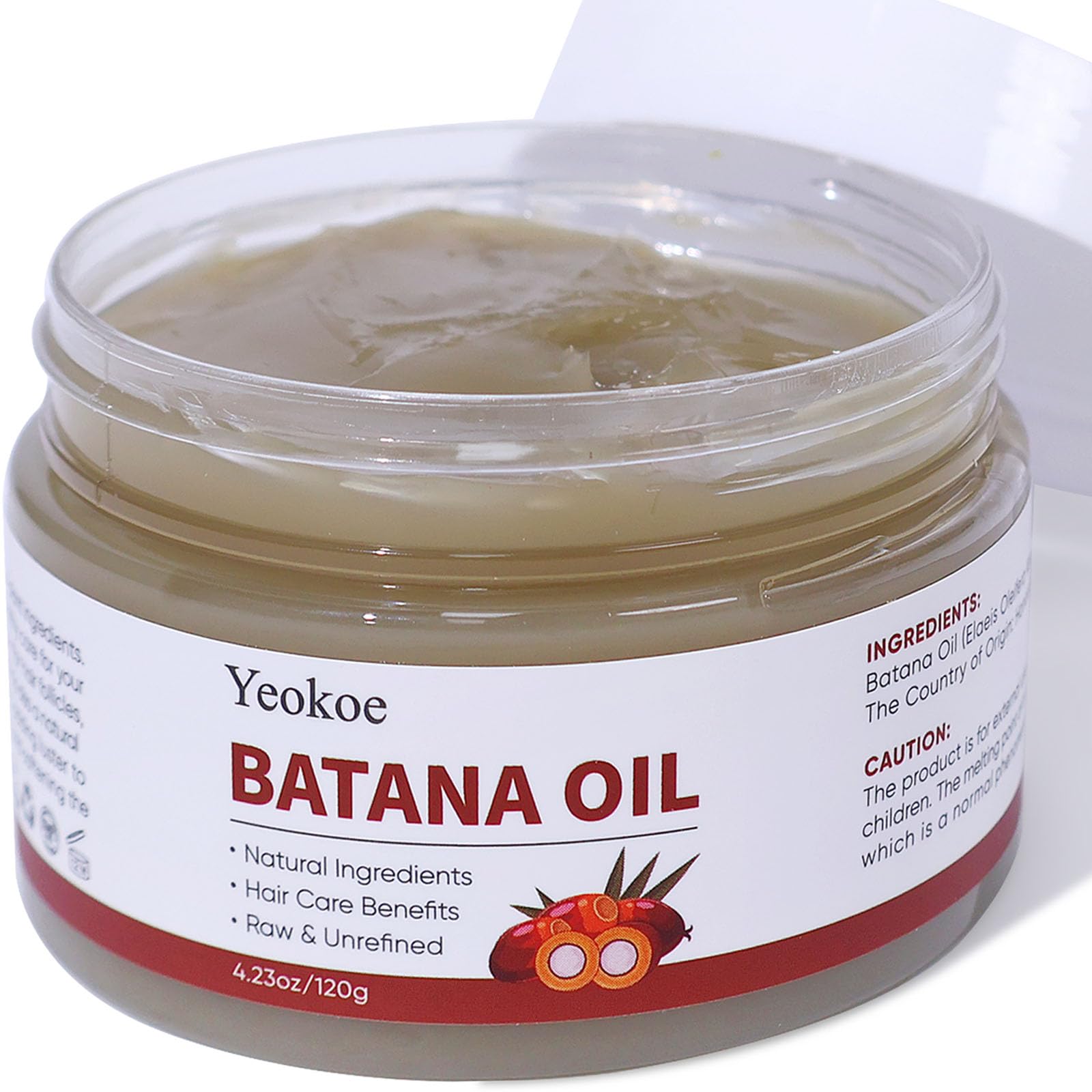 Yeokoe Batana Oil bottle pouring shows pure, unrefined formula for hair.
