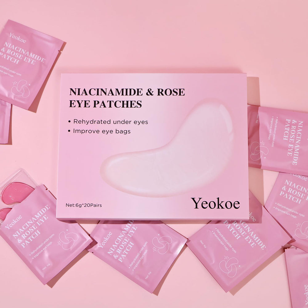 Yeokoe moisture-lock patches illustrated for soft, hydrated eye skin.