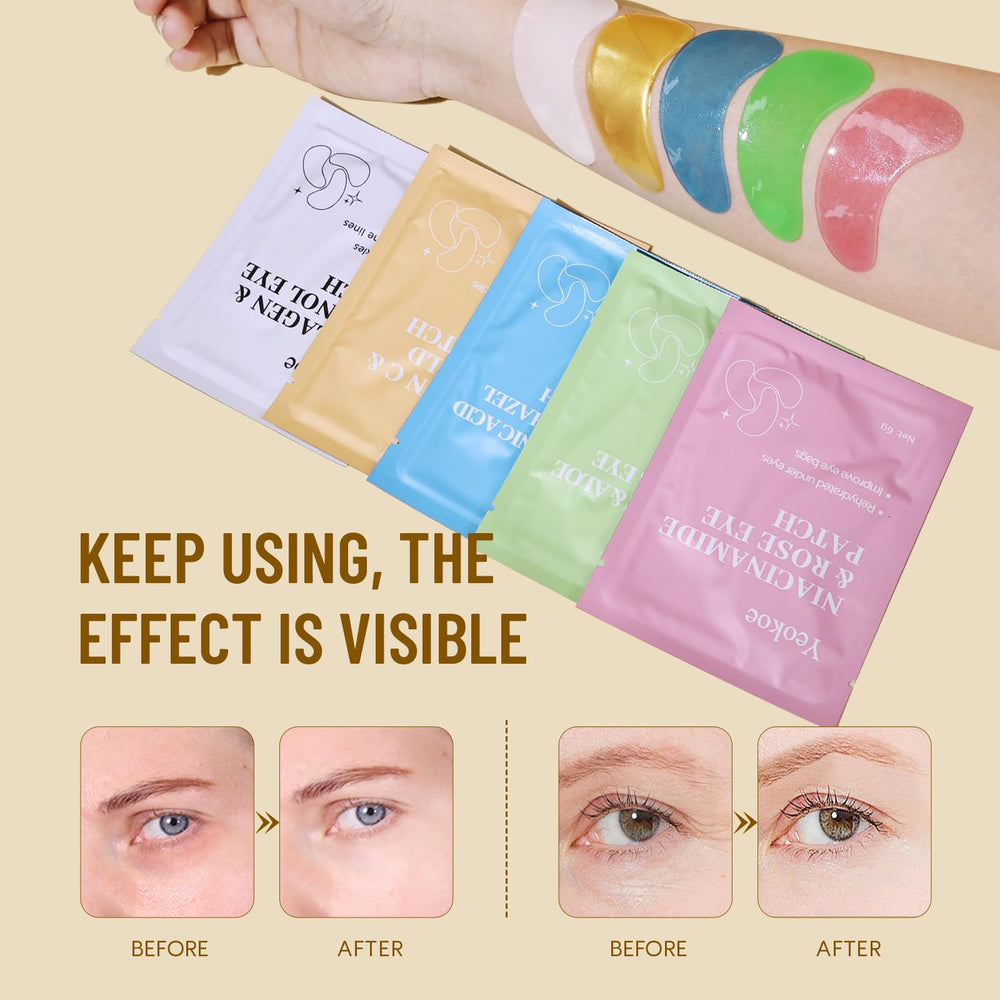 Yeokoe eye patches vitamin-e-aloe-vera close-up, nourishing sensitive skin
