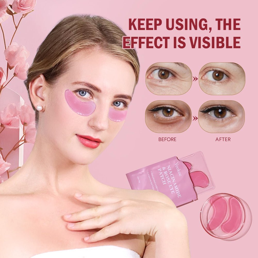 Yeokoe under-eye patches contour-fit design shown in product shot.