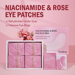 Yeokoe niacinamide eye patches texture close-up showing smoothing potential.