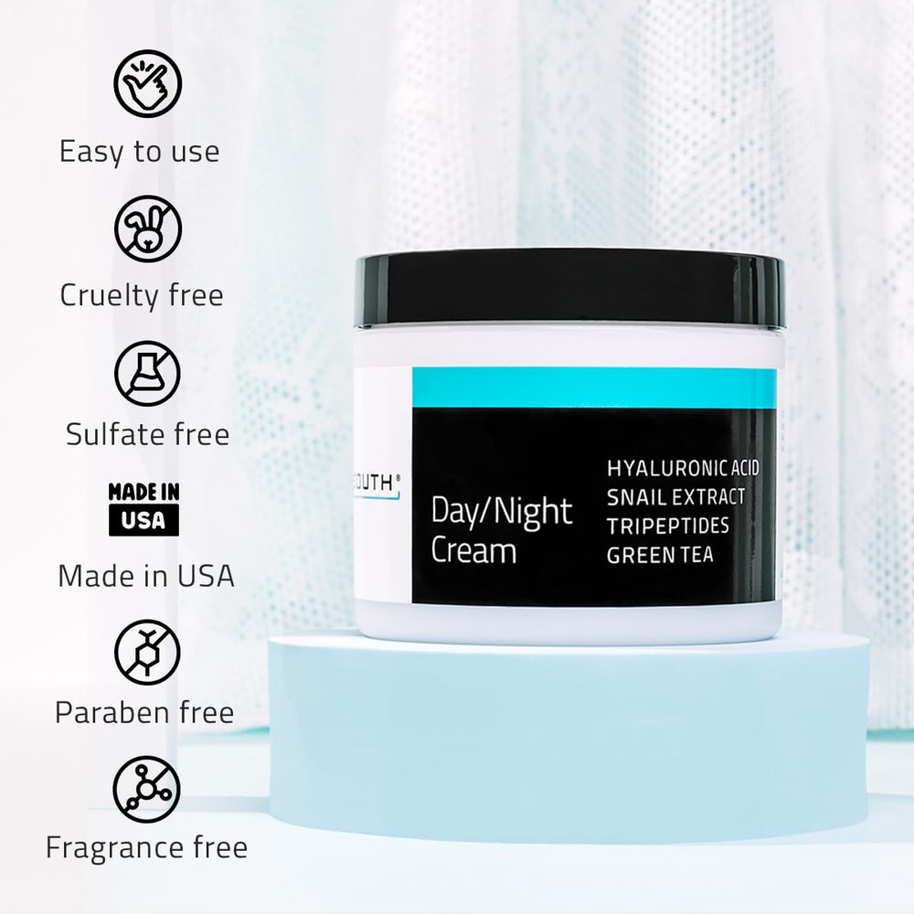 YEOUTH all-skin-types compatibility graphic promoting balanced skin appearance