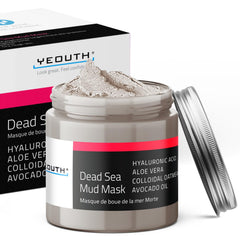 YEOUTH Dead Sea Mud Mask bottle shown for easy daily use and spa-like results