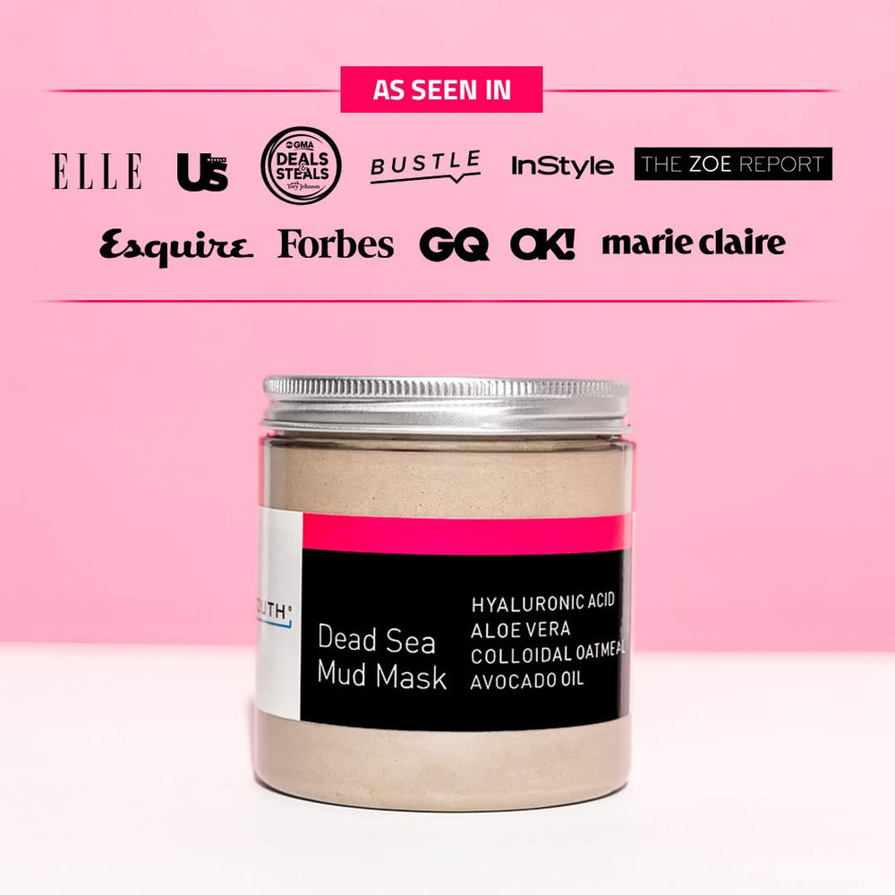 YEOUTH Dead Sea Mud Mask jar closeup highlighting mineral-rich formula for refined pores
