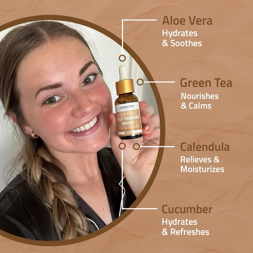 YEOUTH Fragrance-free formula helps avoid orange tint on the skin.