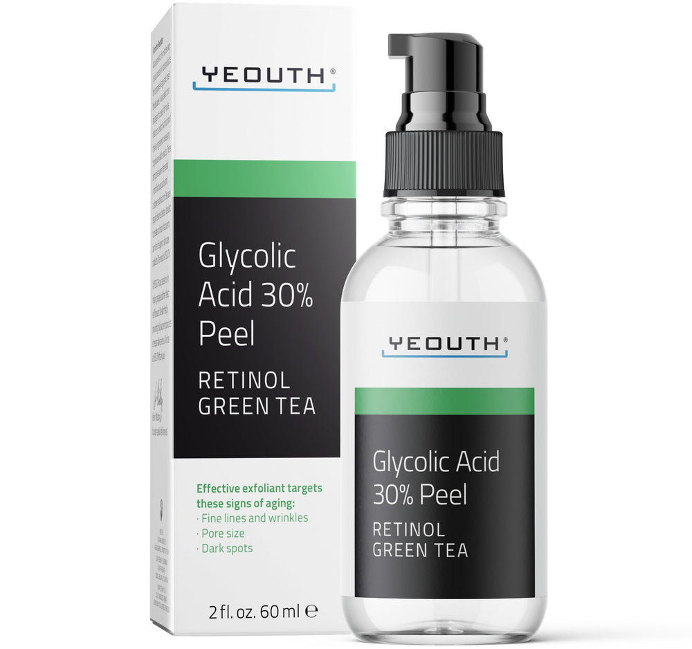 YEOUTH Glycolic Acid Peel bottle for at home exfoliation and smoother skin