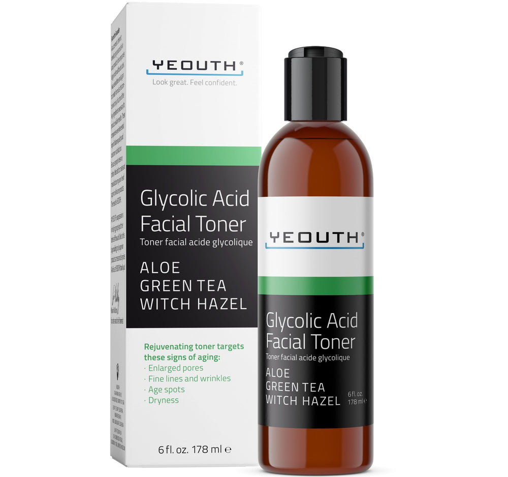 YEOUTH Glycolic Acid Toner 8% bottle – gentle exfoliation for smoother skin.