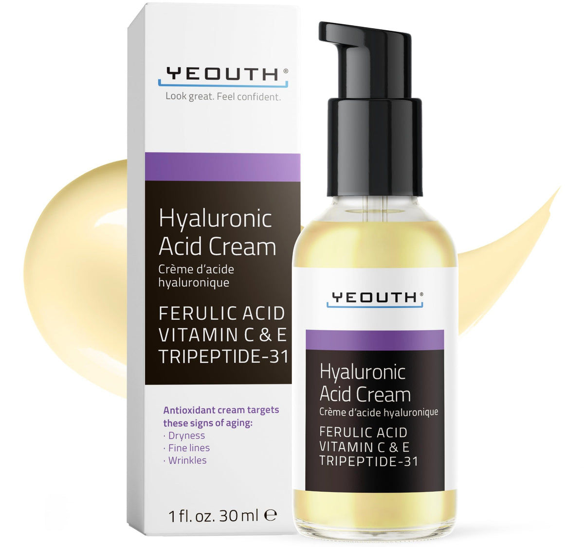 YEOUTH Hyaluronic Acid Moisturizer bottle delivers deep hydration for dry skin.