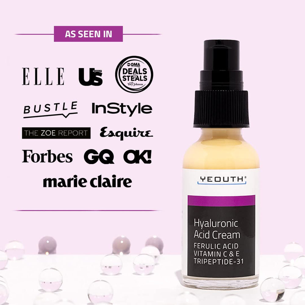 YEOUTH moisturizer texture close-up shows creamy consistency for daily hydration.