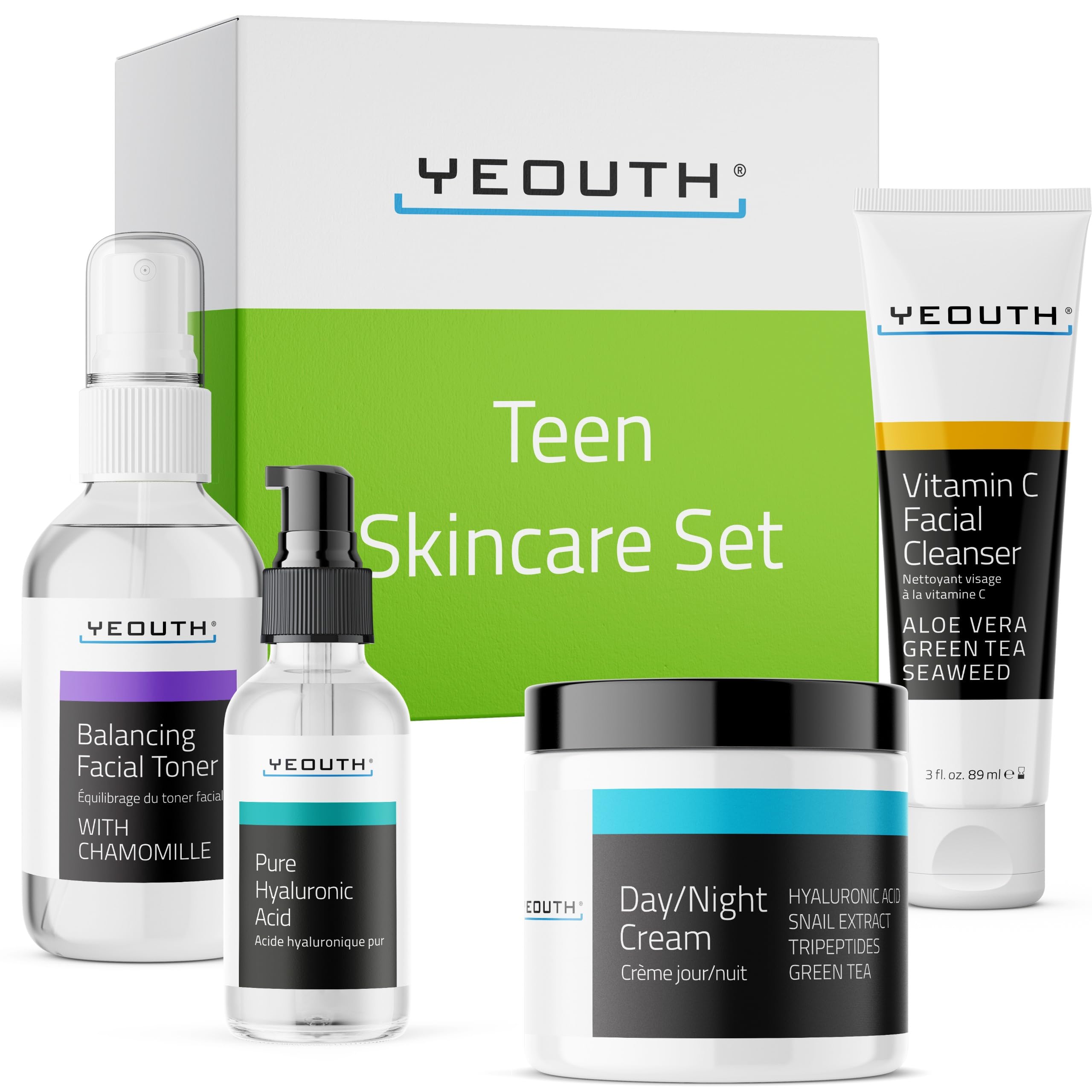 YEOUTH hyaluronic acid serum bottle for hydration and suppleness.