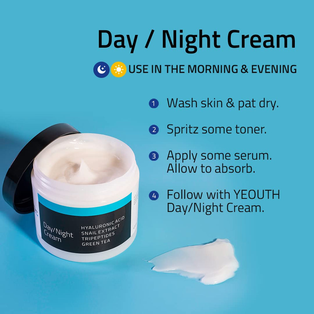 YEOUTH night-time application showing richer texture for overnight hydration