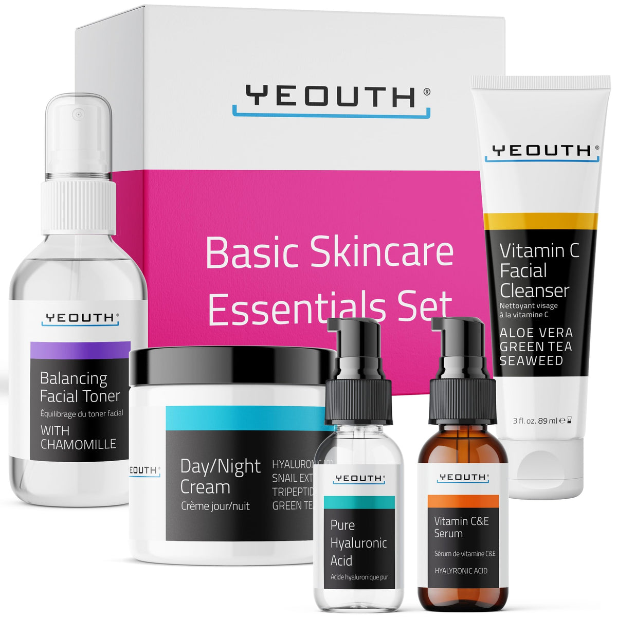 YEOUTH Vitamin C Cleanser bottle for refreshing cleanse and skin prep.