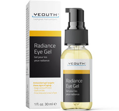 YEOUTH Under Eye Gel with Hyaluronic Acid in a 1oz tube for hydrated under-eye skin.