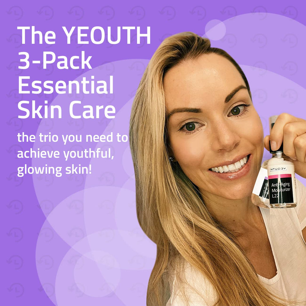 YEOUTH Valentines Day skincare gift shot featuring all three products.