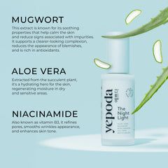 Yepoda Night Light features hyaluronic acid and peptides for lightweight moisture.