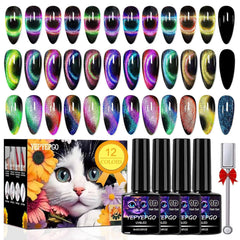 YEPYEPGO cat eye nail polish set with magnet for galaxy-inspired finishes.