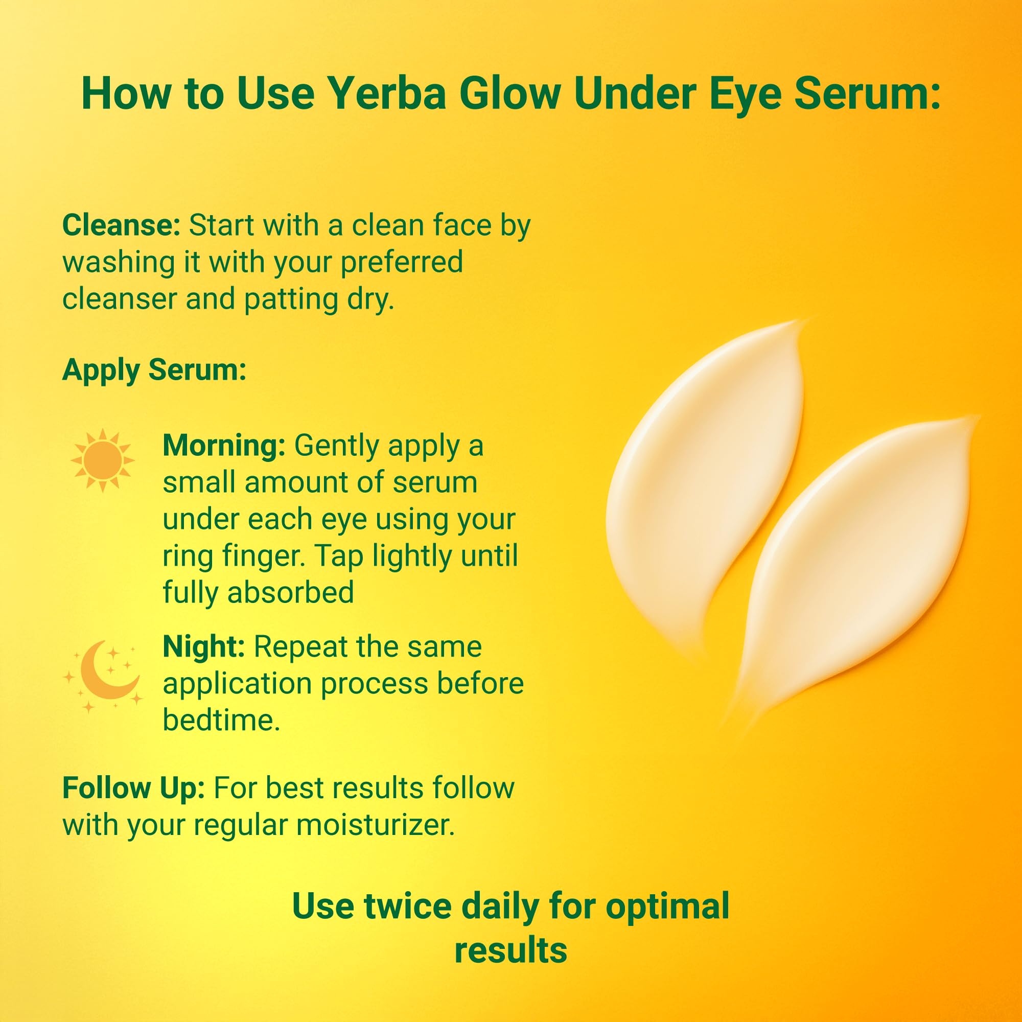 Gentle under-eye massage demonstrates de-puffing and hydration.