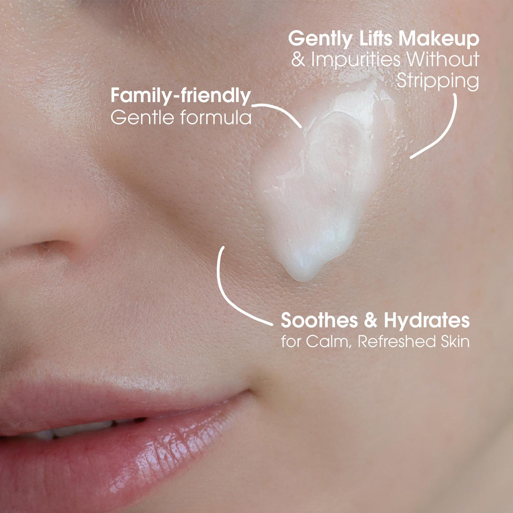 Yes To Cucumbers Daily Gentle Milk Cleanser close-up with cucumber extract for soothing skin.