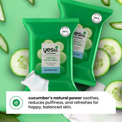 Yes To Cucumbers eye makeup removal wipe for gentle cleansing.