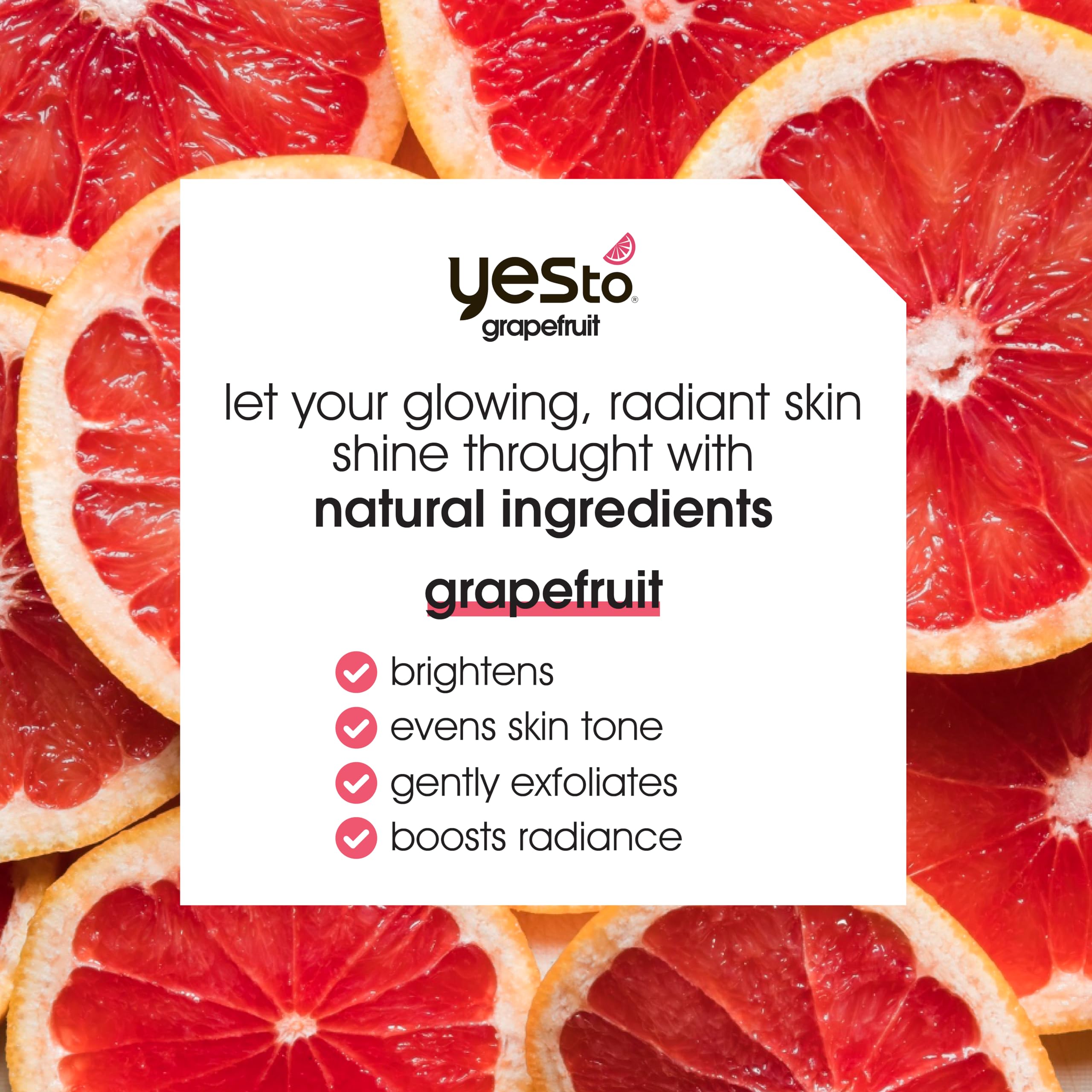Close-up of textured Yes To Grapefruit wipe showing gentle exfoliation