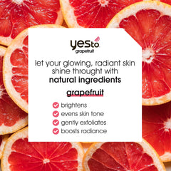 Close-up of textured Yes To Grapefruit wipe showing gentle exfoliation