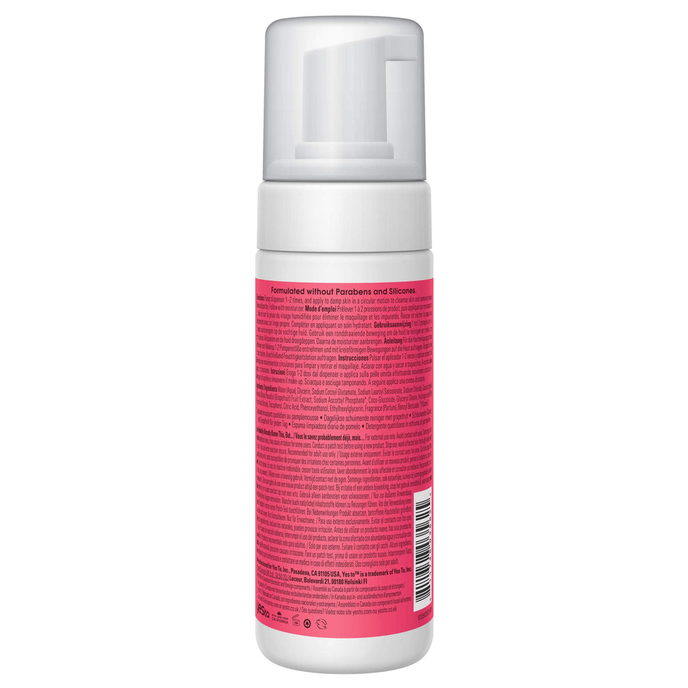 Yes To Grapefruit daily foaming cleanser foam lather creates a rich, refreshing cleansing experience
