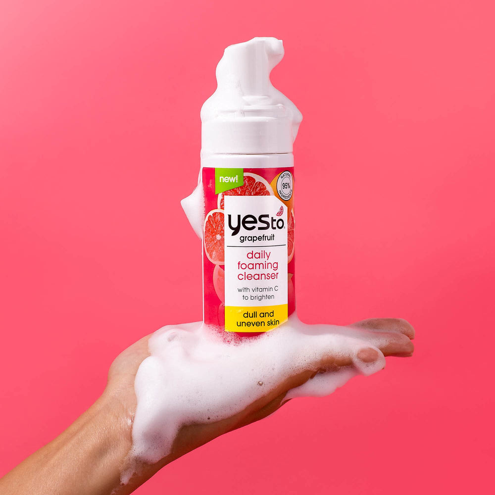 Yes To Grapefruit daily foaming cleanser makeup removal supports clean skin as part of routine