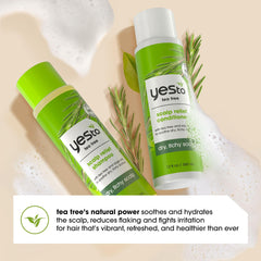 Ingredient list highlighting tea tree and sage oils on Yes To product.