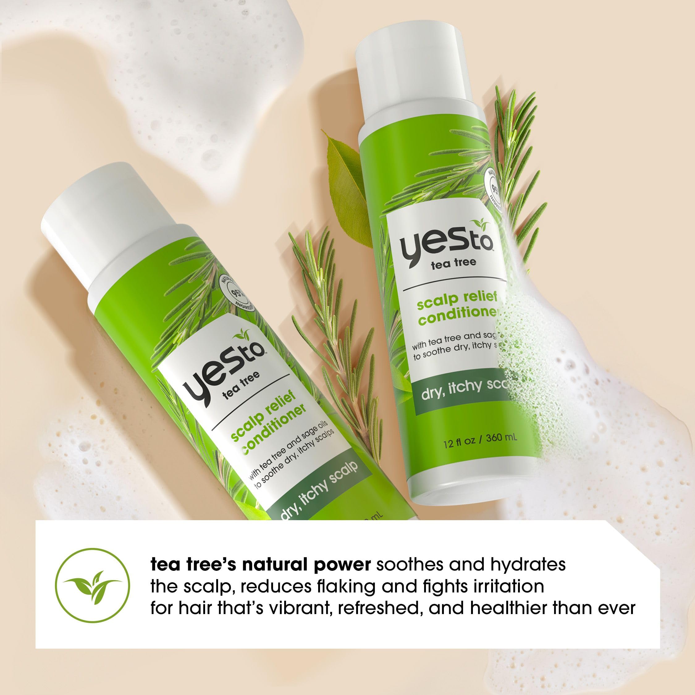Tea tree and sage oils in Yes To formula provide scalp balance