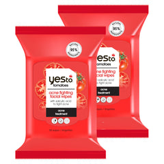 Yes To Tomatoes clear skin wipes packaging for portable cleansing and oil balance.