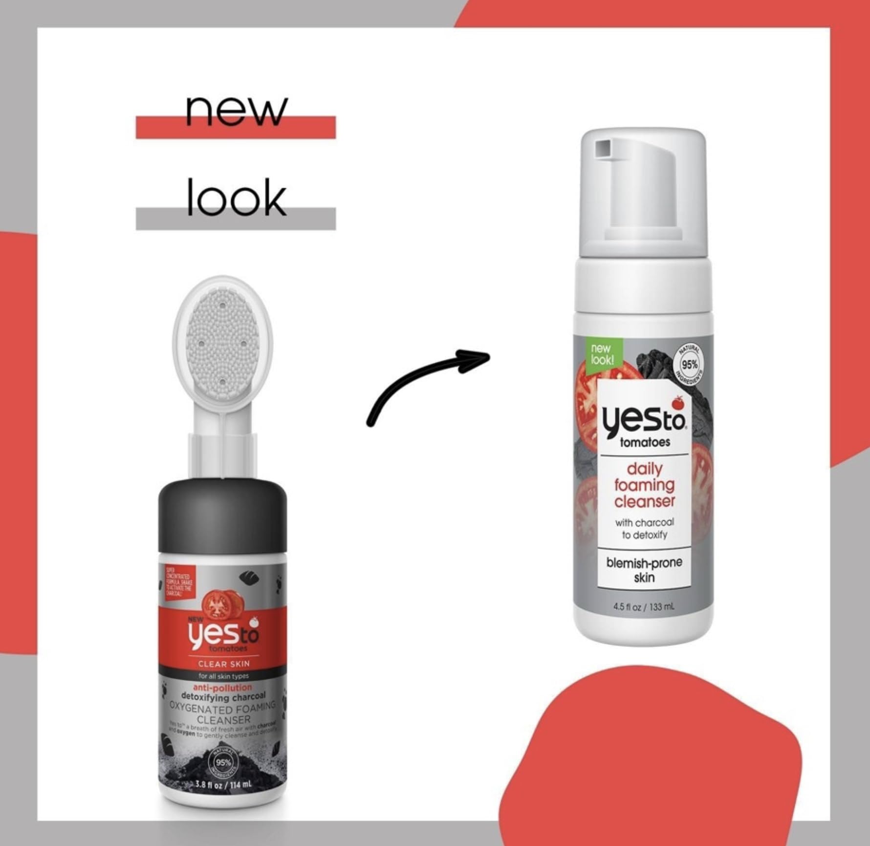 Yes To Tomatoes cruelty-free vegan symbol signals ethical beauty choice for daily cleansers.