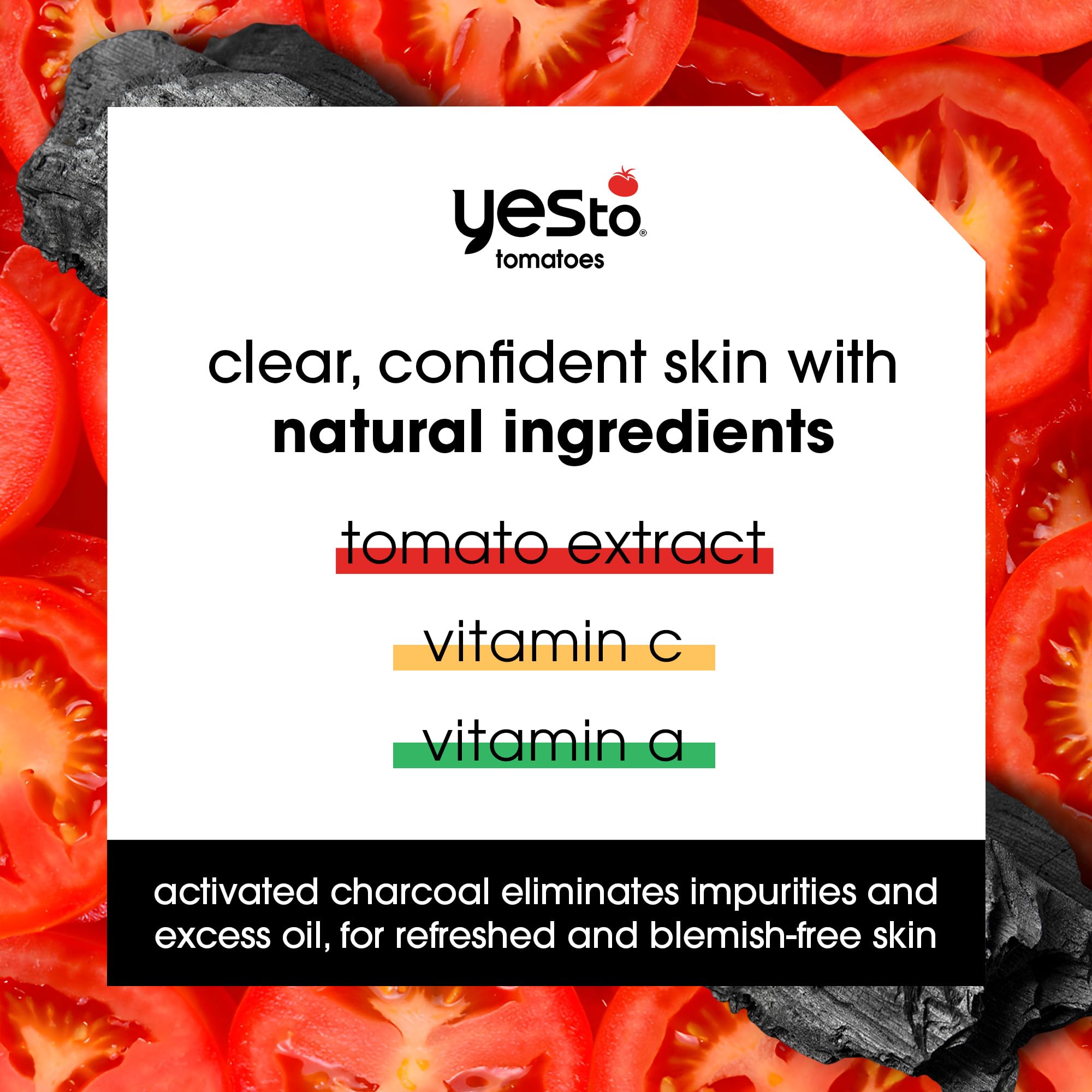 Yes To Tomatoes detoxifying formula applying for balanced skin appearance