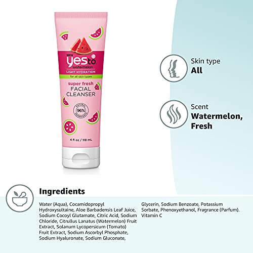 Yes To Watermelon cleanser shown as first step in skincare routine