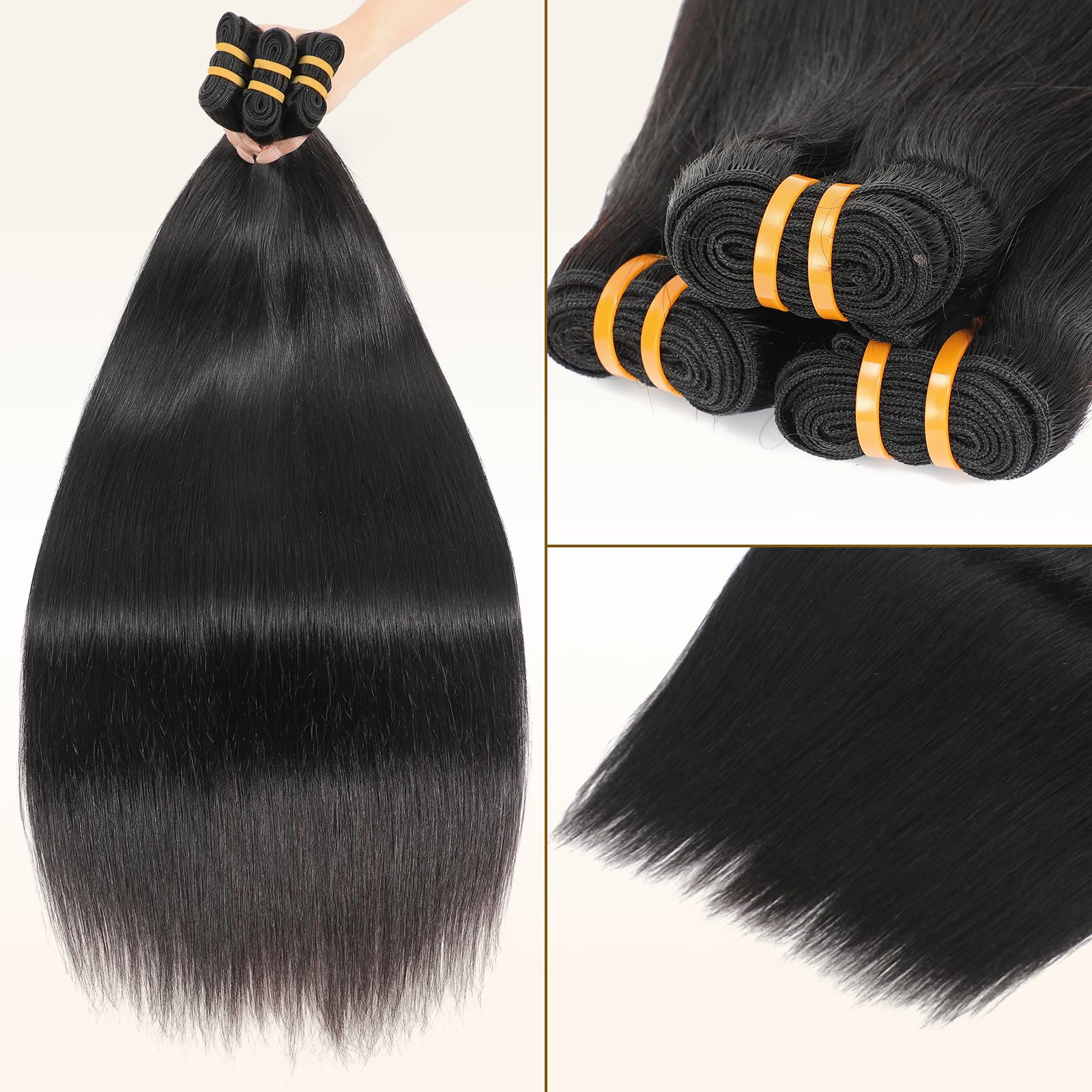 YesBase 16A Burmese bundles 20inch with smooth straight texture for long, silky, natural-looking styling.