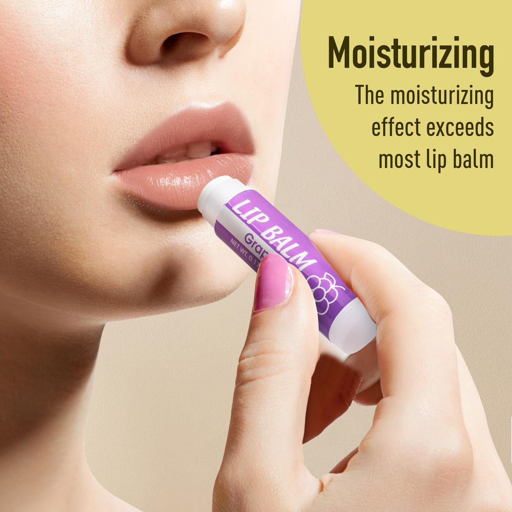 YesBes 32-pack lip balm grape: smooths lips with natural ingredients for daily use
