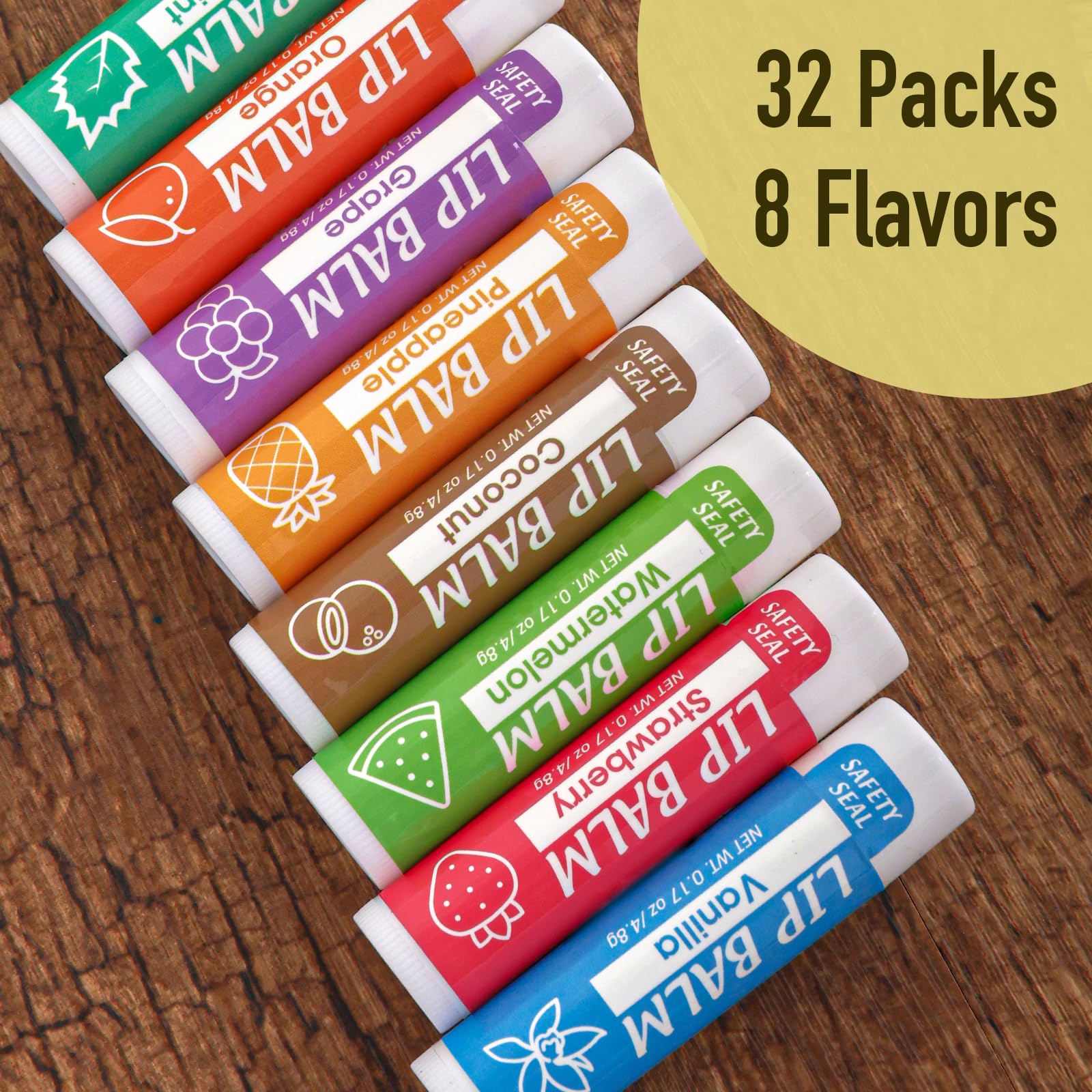 YesBes 32-pack lip balm orange: refreshing flavor and nourishing moisture for chapped lips