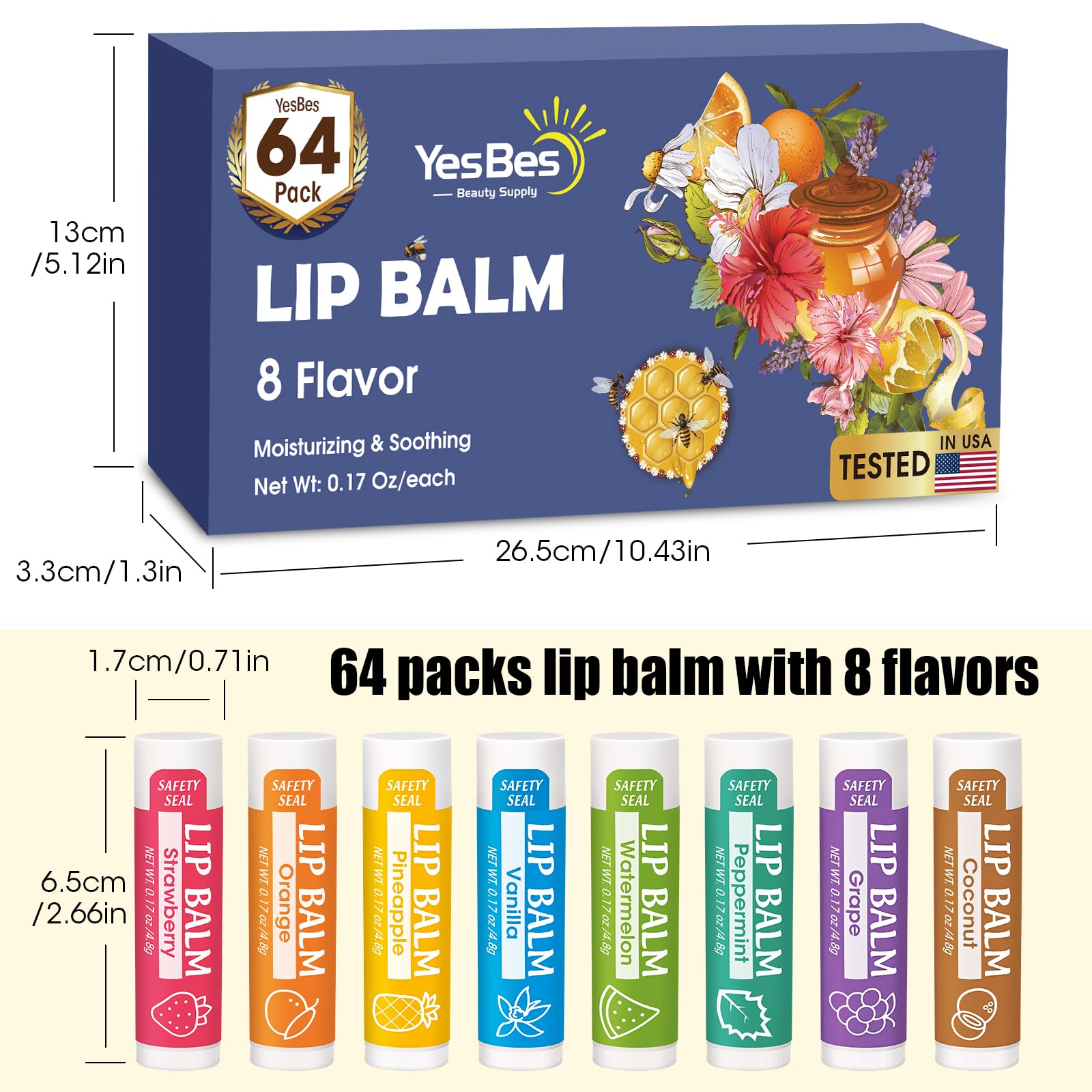 YesBes lip balm strawberry flavor for pleasant scent and moisture