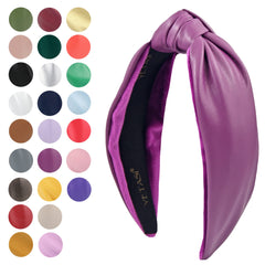 YETASI orchid-purple top knot headband highlights style while staying comfortable all day.