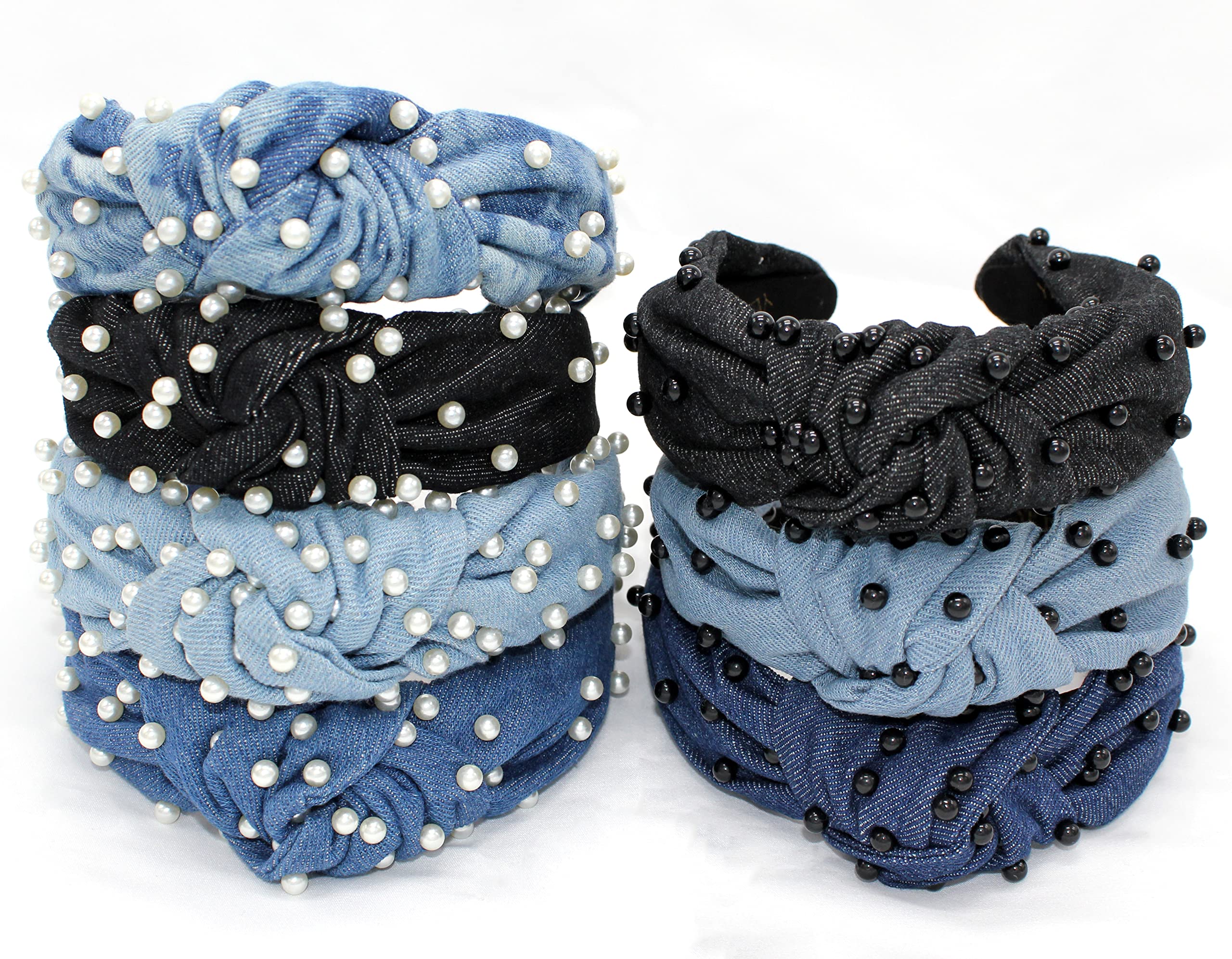 YETASI versatile denim headband complements casual to dressy outfits.