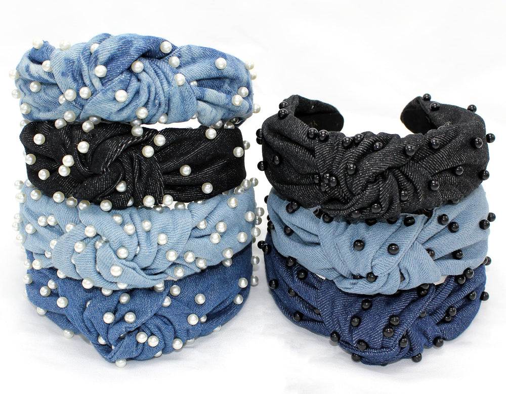 YETASI versatile denim headband complements casual to dressy outfits.