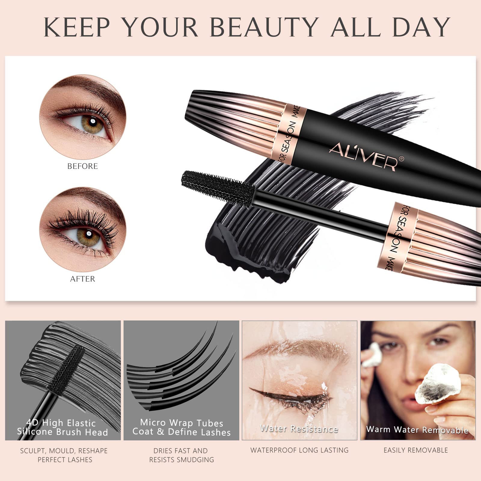YEUGSCKA brush applies evenly for dramatic length and curl
