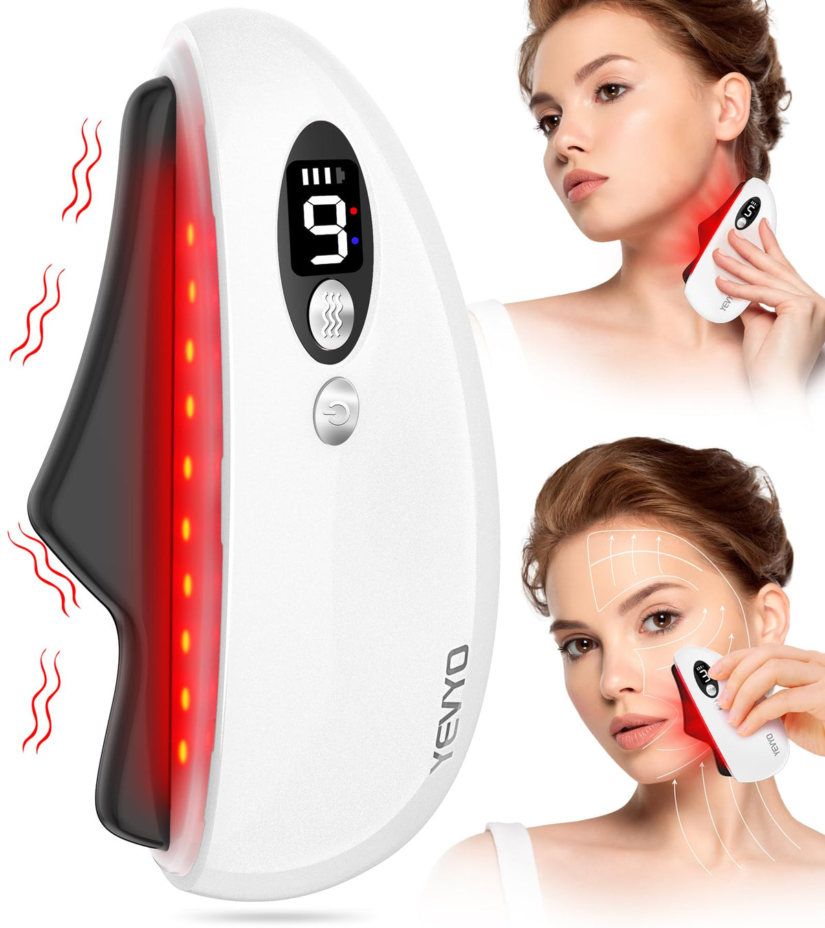 YEVYO Gua Sha facial tool obsidian surface for smoother facial contouring and glow.